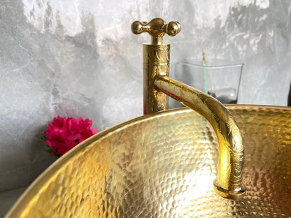 Ornate Brass Bathroom Faucet