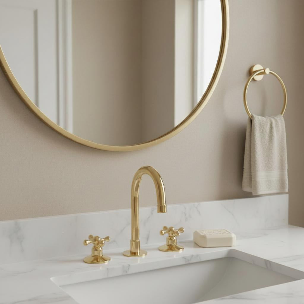 Brass 3-Piece Deck-Mount Faucet
