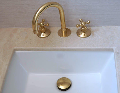 Brass 3-Piece Deck-Mount Faucet