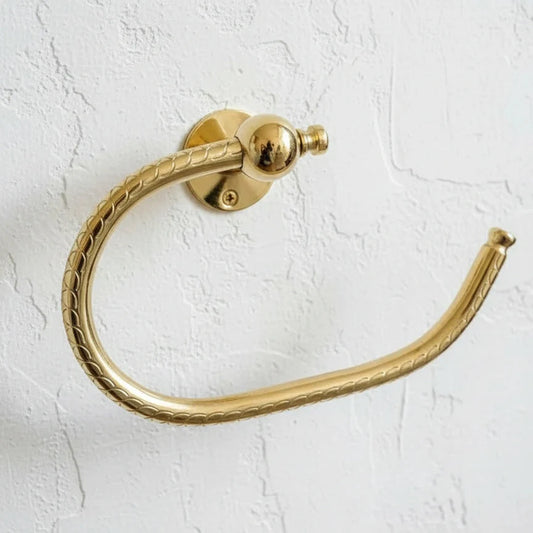 Engraved Solid Brass Toilet Paper Holder – Handcrafted Wall Mount Bathroom Accessory
