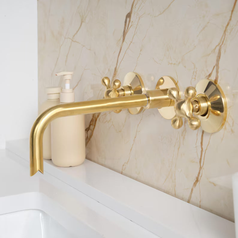 Timeless Brass Bathtub Faucet | Handcrafted Unlacquered Brass Tub Filler | Brasska Design