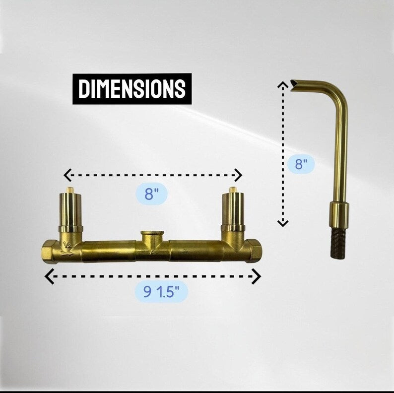 Timeless Brass Bathtub Faucet | Handcrafted Unlacquered Brass Tub Filler | Brasska Design