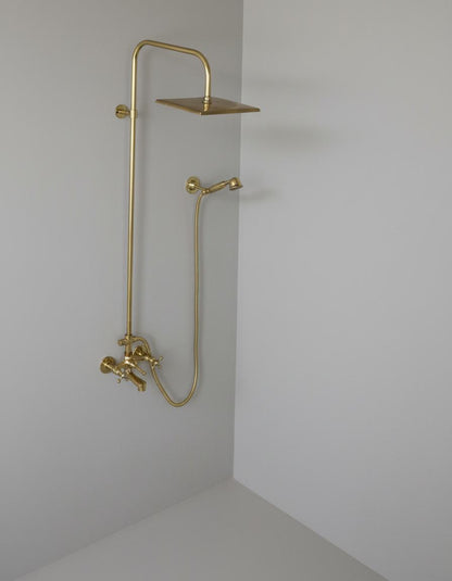 Solid Brass Rain & Handheld Shower Set