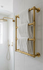 Premium Solid Brass Wall-Mounted Towel Rack – Vintage Bathroom Warmer