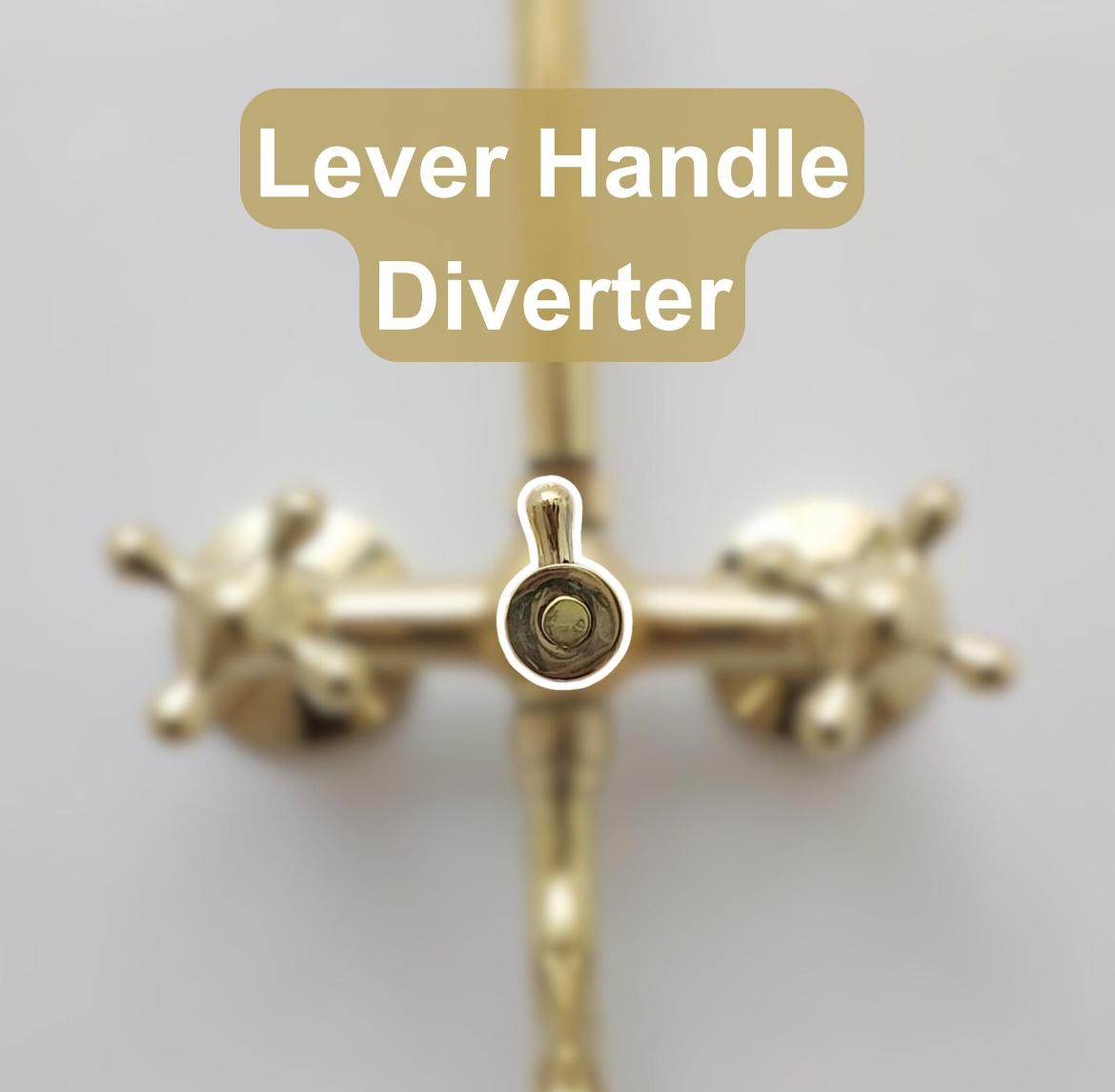 Solid Brass Shower Faucet | Handmade Unlacquered Brass Wall Mount Shower System | Vintage Style by Brasska