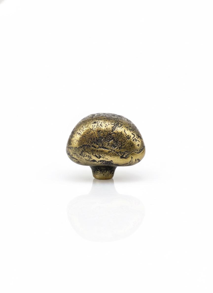 Handcrafted Solid Brass Knob – Textured Antique Finish for Cabinets & Drawers