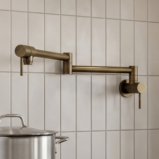 Oil-Rubbed Bronze Wall-Mount Pot Filler with Lever Handles