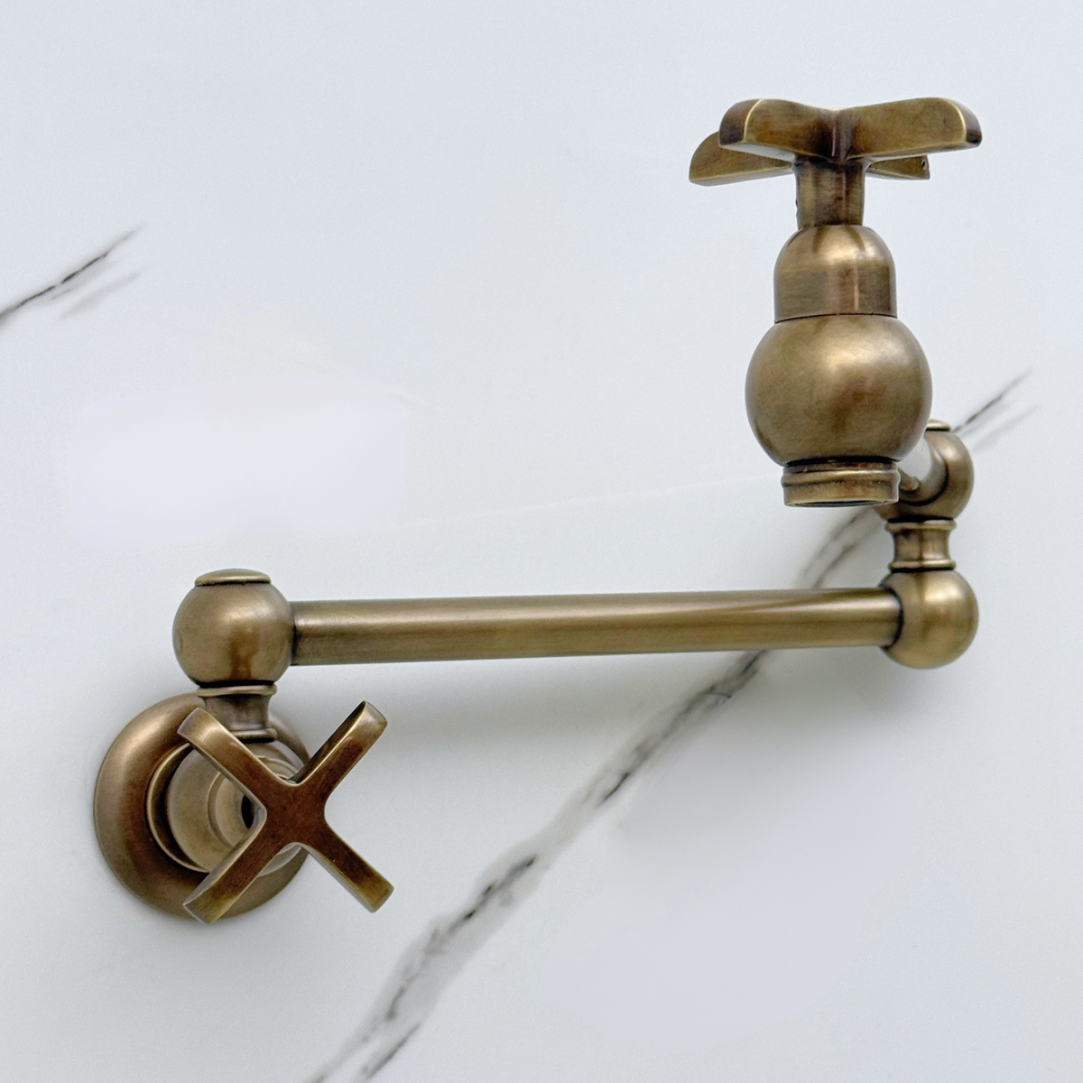 Oil-Rubbed Bronze Pot Filler with Cross Handles