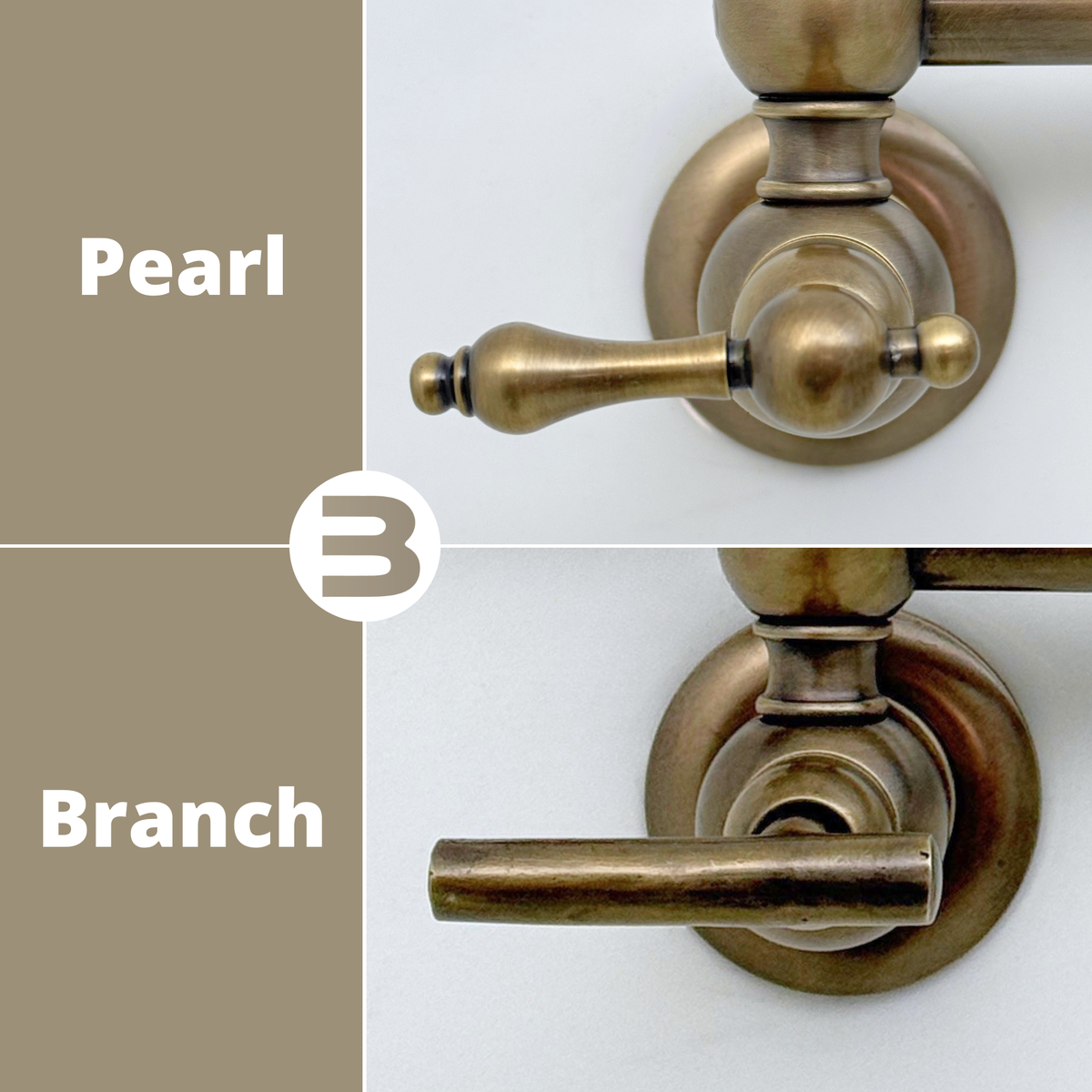 Oil-Rubbed Bronze Pot Filler with Pearl or Branch Handles
