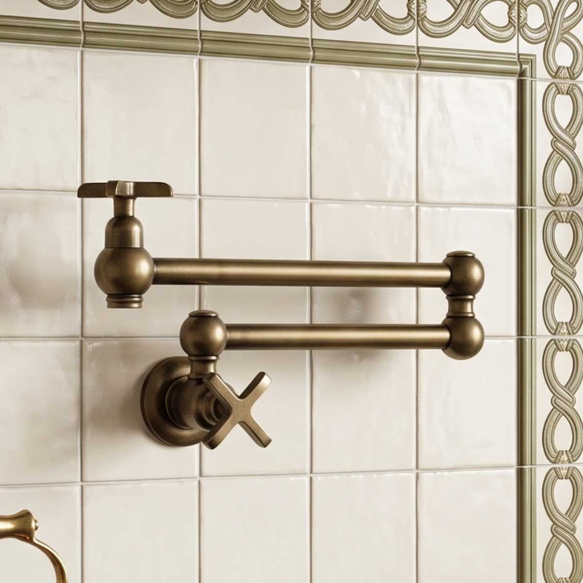 Oil-Rubbed Bronze Pot Filler with Cross Handles