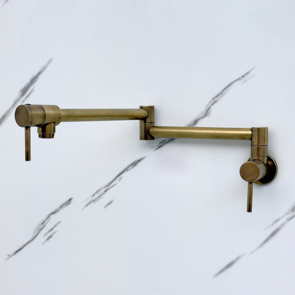 Oil-Rubbed Bronze Wall-Mount Pot Filler with Lever Handles