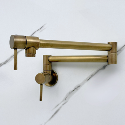 Oil-Rubbed Bronze Wall-Mount Pot Filler with Lever Handles