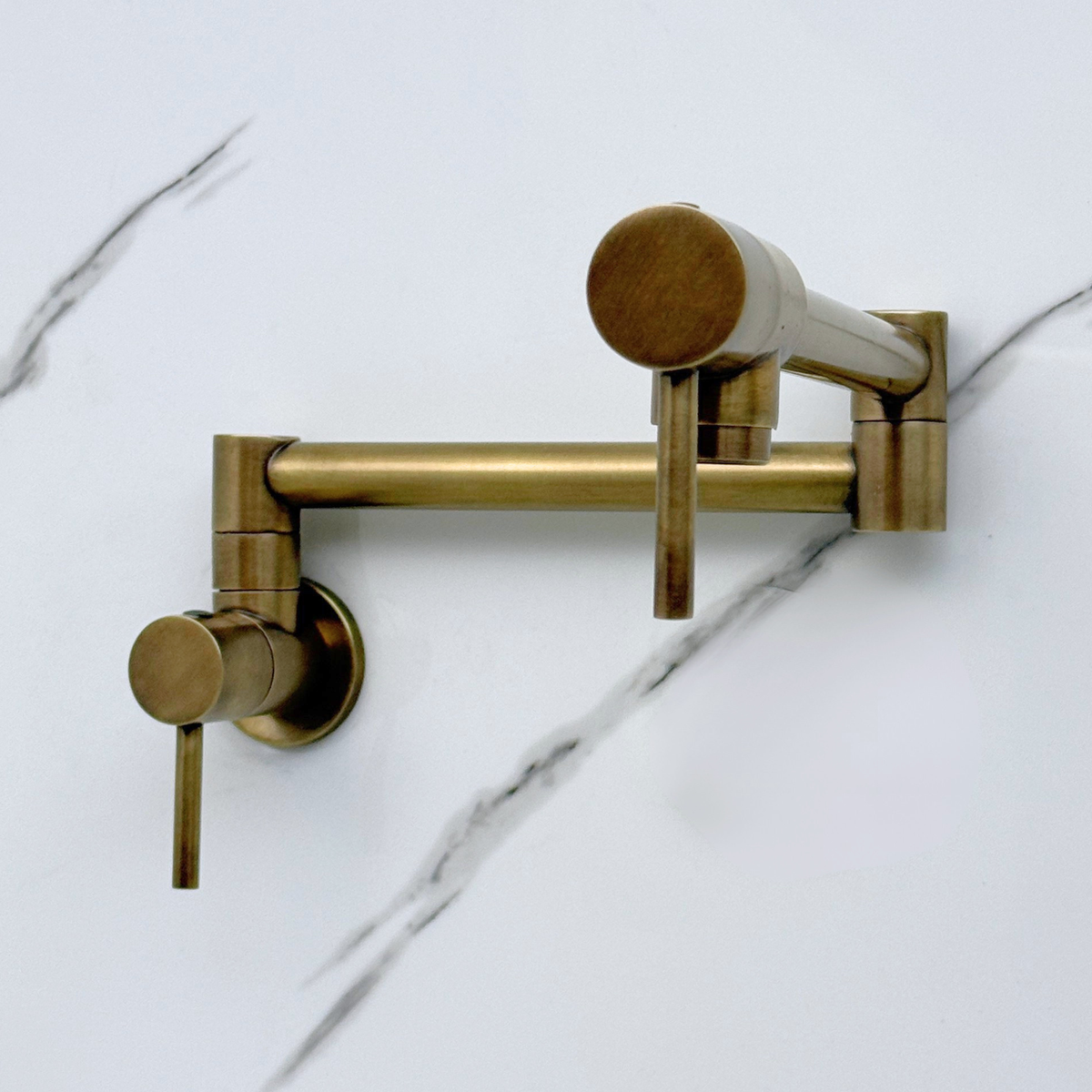 Oil-Rubbed Bronze Wall-Mount Pot Filler with Lever Handles