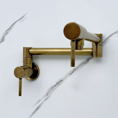 Oil-Rubbed Bronze Wall-Mount Pot Filler with Lever Handles