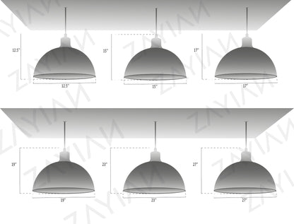 Copper Ceiling Light Shades - White Kitchen Island Lighting - Xira 