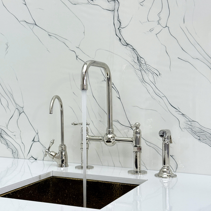 Polished Nickel Bridge Faucet with Lever Handles