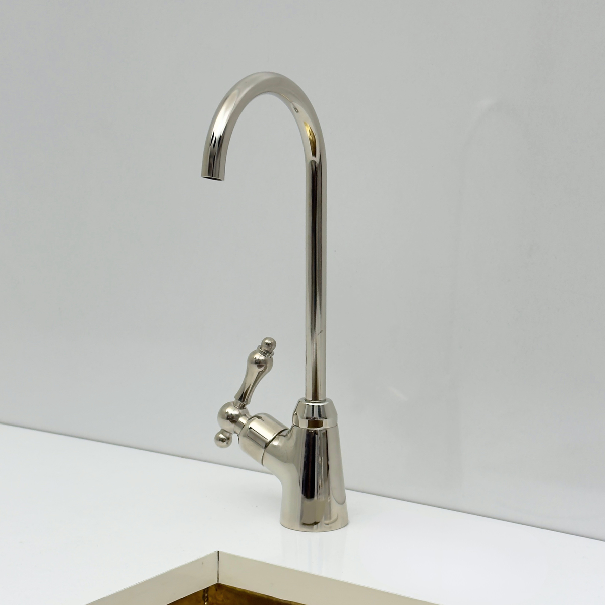 Polished Nickel Cold-Water Faucet with Lever Handles