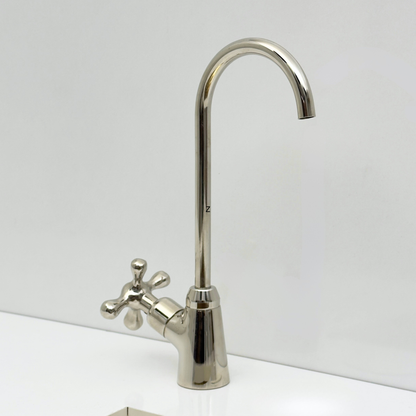 Polished Nickel Cold-Water Faucet with Cross Handles
