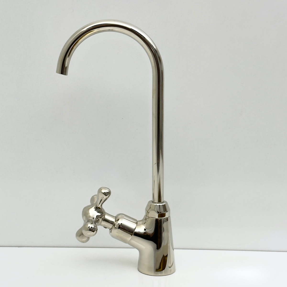 Polished Nickel Cold-Water Faucet with Cross Handles