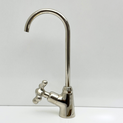 Polished Nickel Cold-Water Faucet with Cross Handles