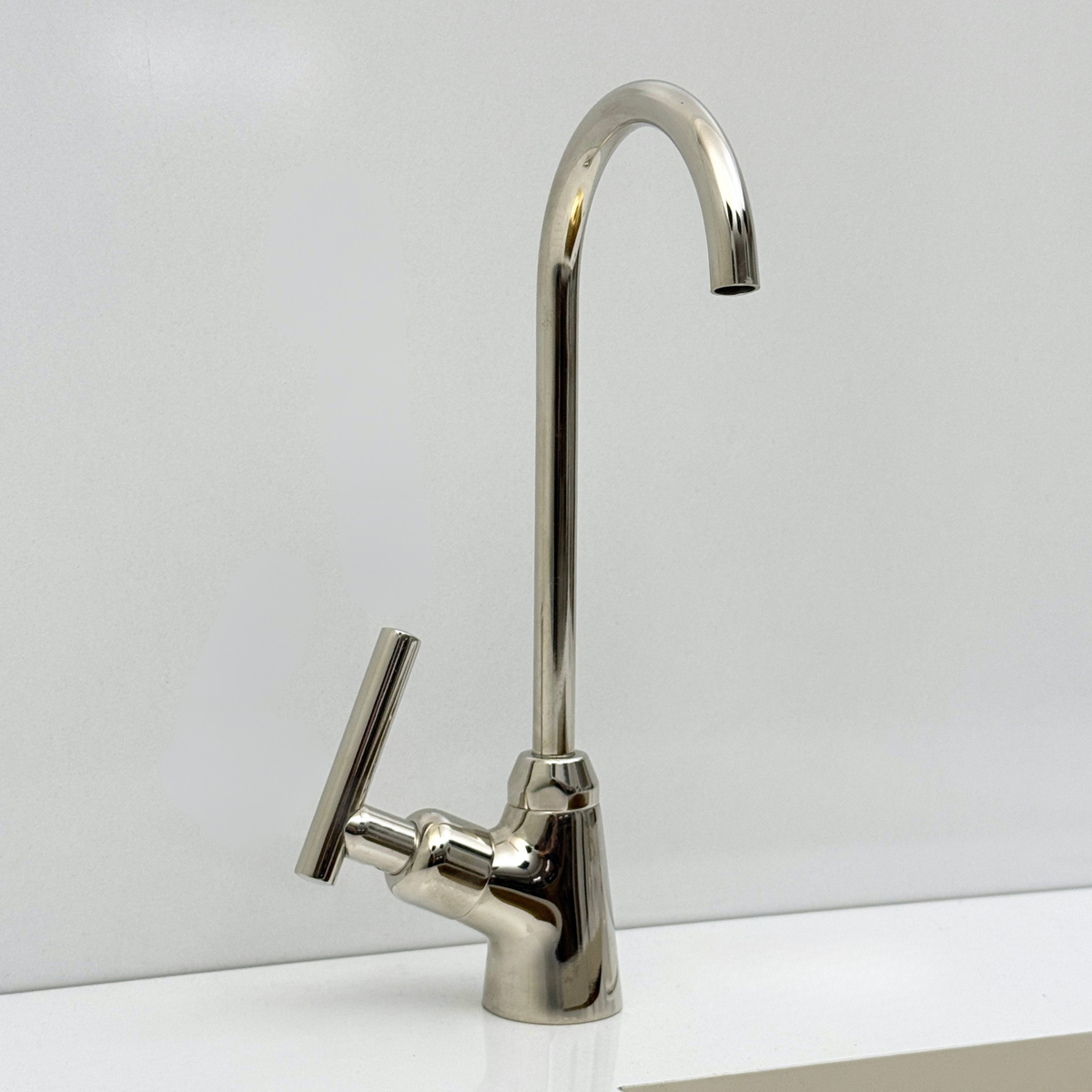 Polished Nickel Cold-Water Faucet with Lever Handles