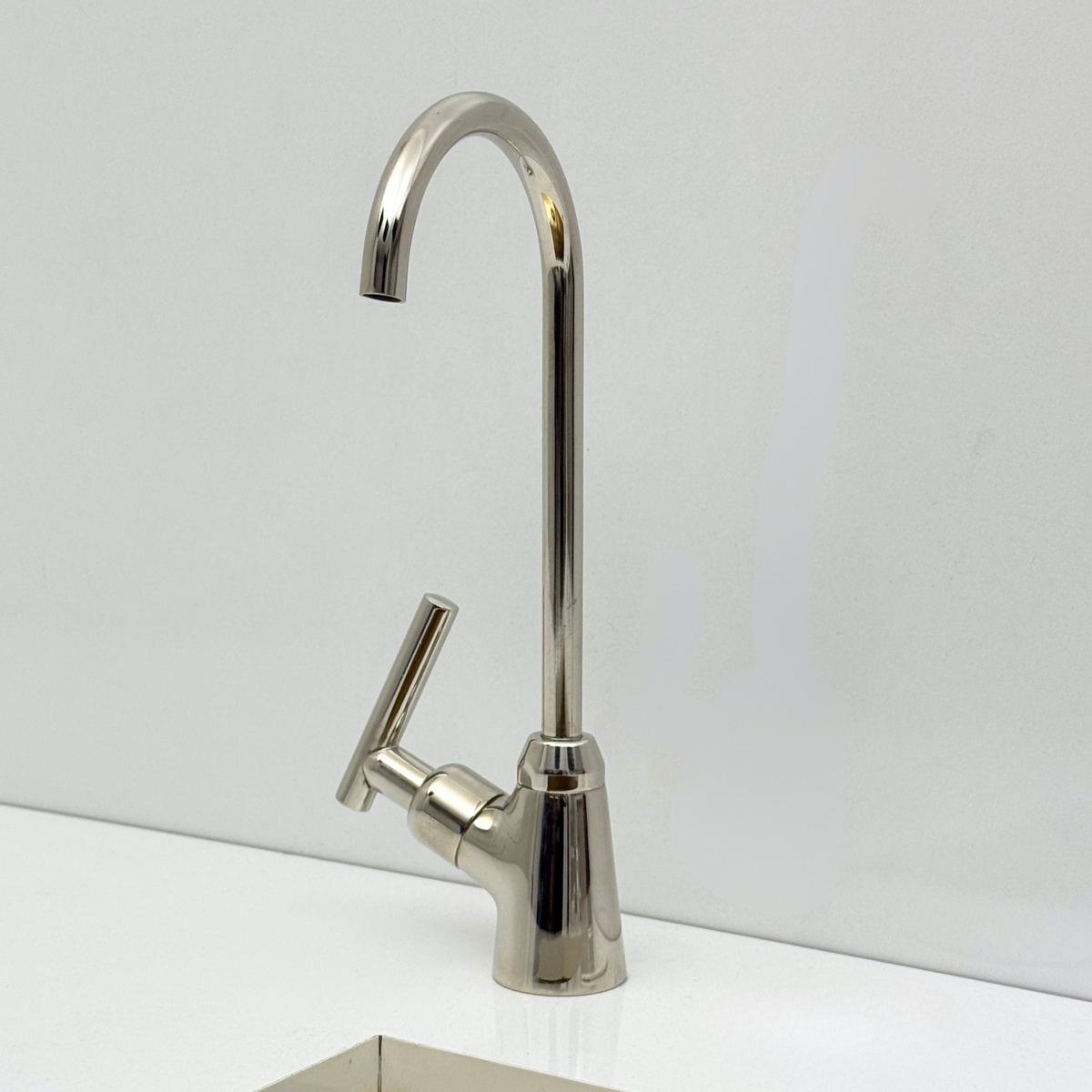Polished Nickel Cold-Water Faucet with Lever Handles