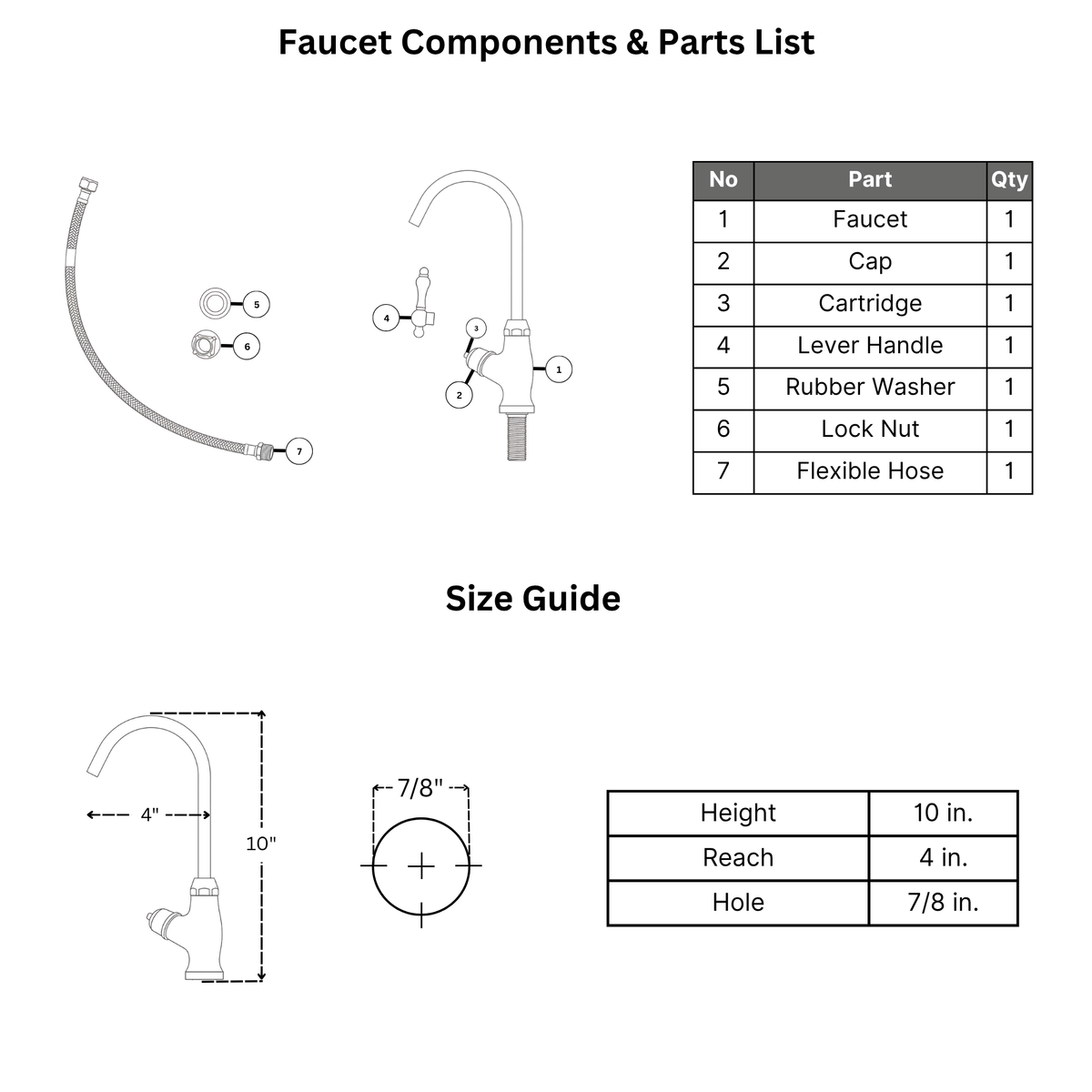 Polished Nickel Cold-Water Faucet with Lever Handles