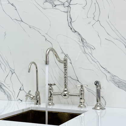 Polished Nickel Bridge Faucet with Cross Handles