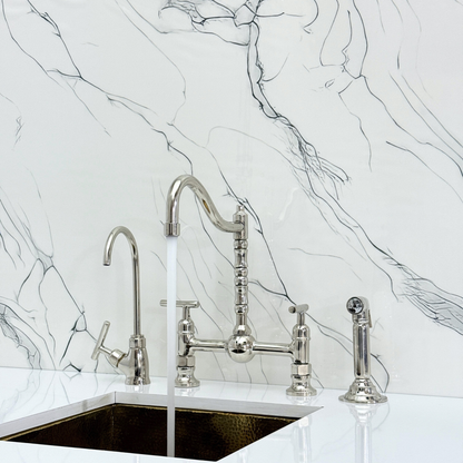 Polished Nickel Bridge Faucet with Lever Handles - Windsor