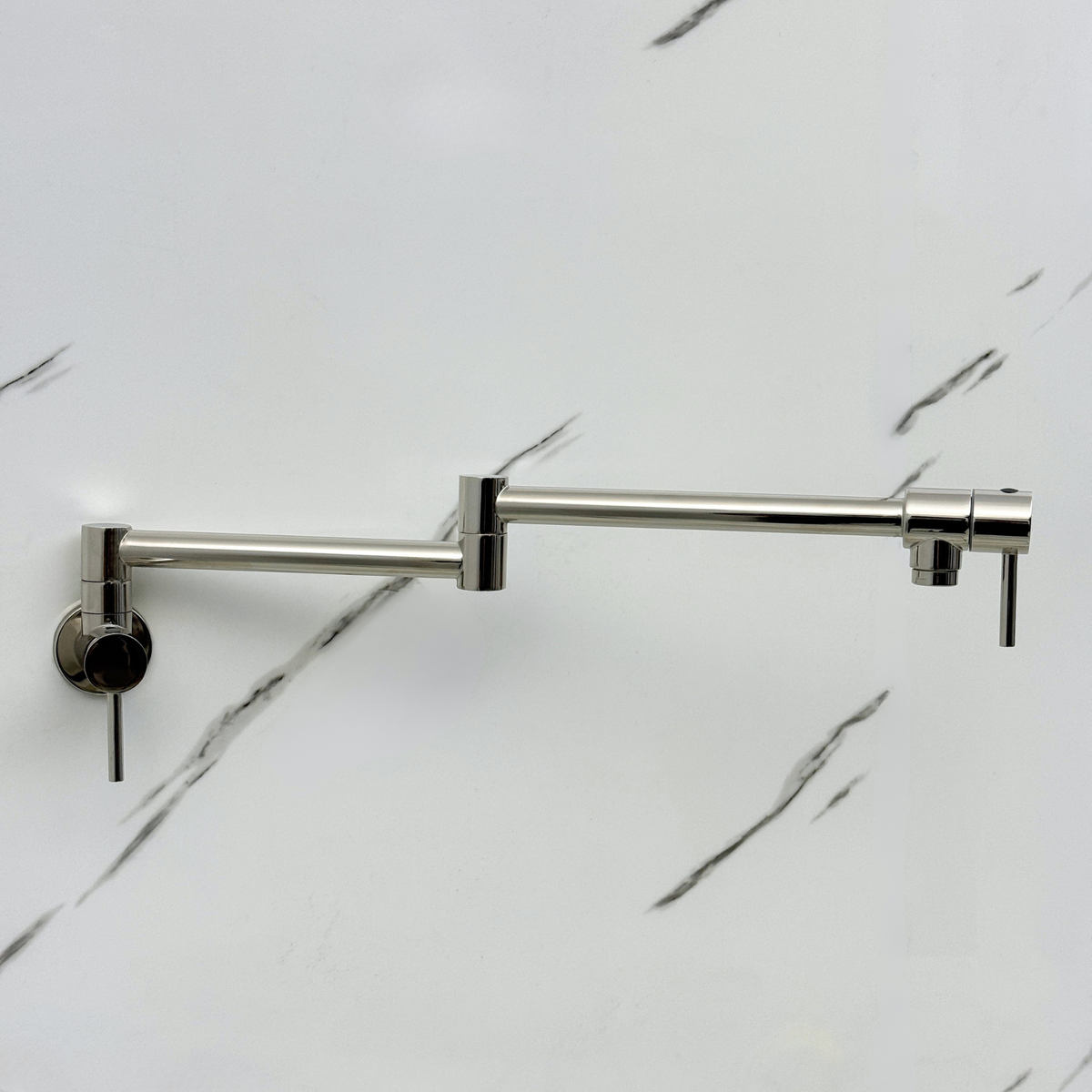 Polished Nickel Wall-Mount Pot Filler