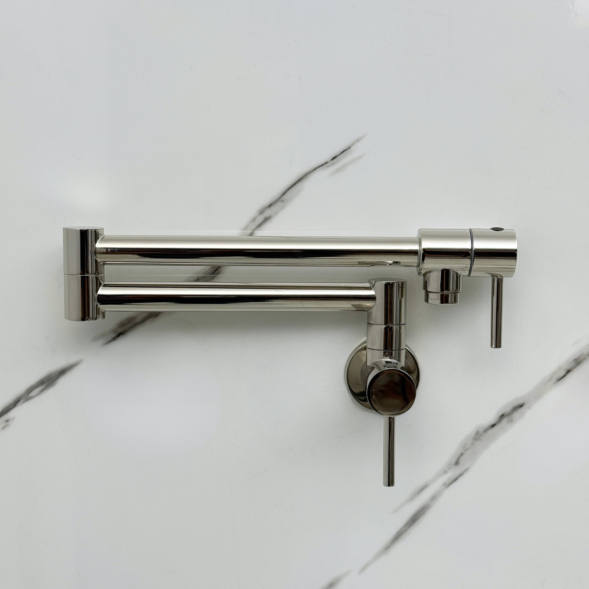 Polished Nickel Wall-Mount Pot Filler