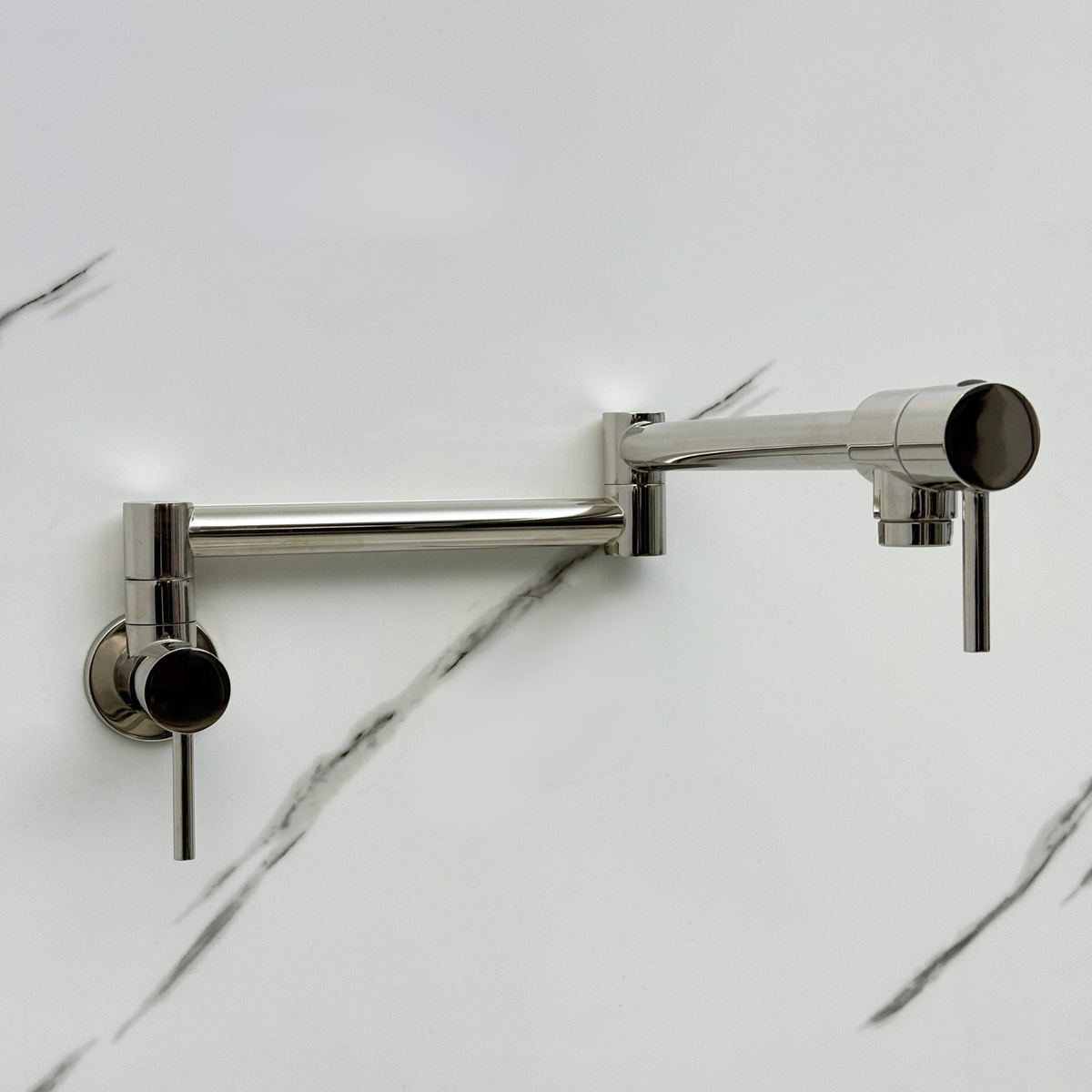 Polished Nickel Wall-Mount Pot Filler