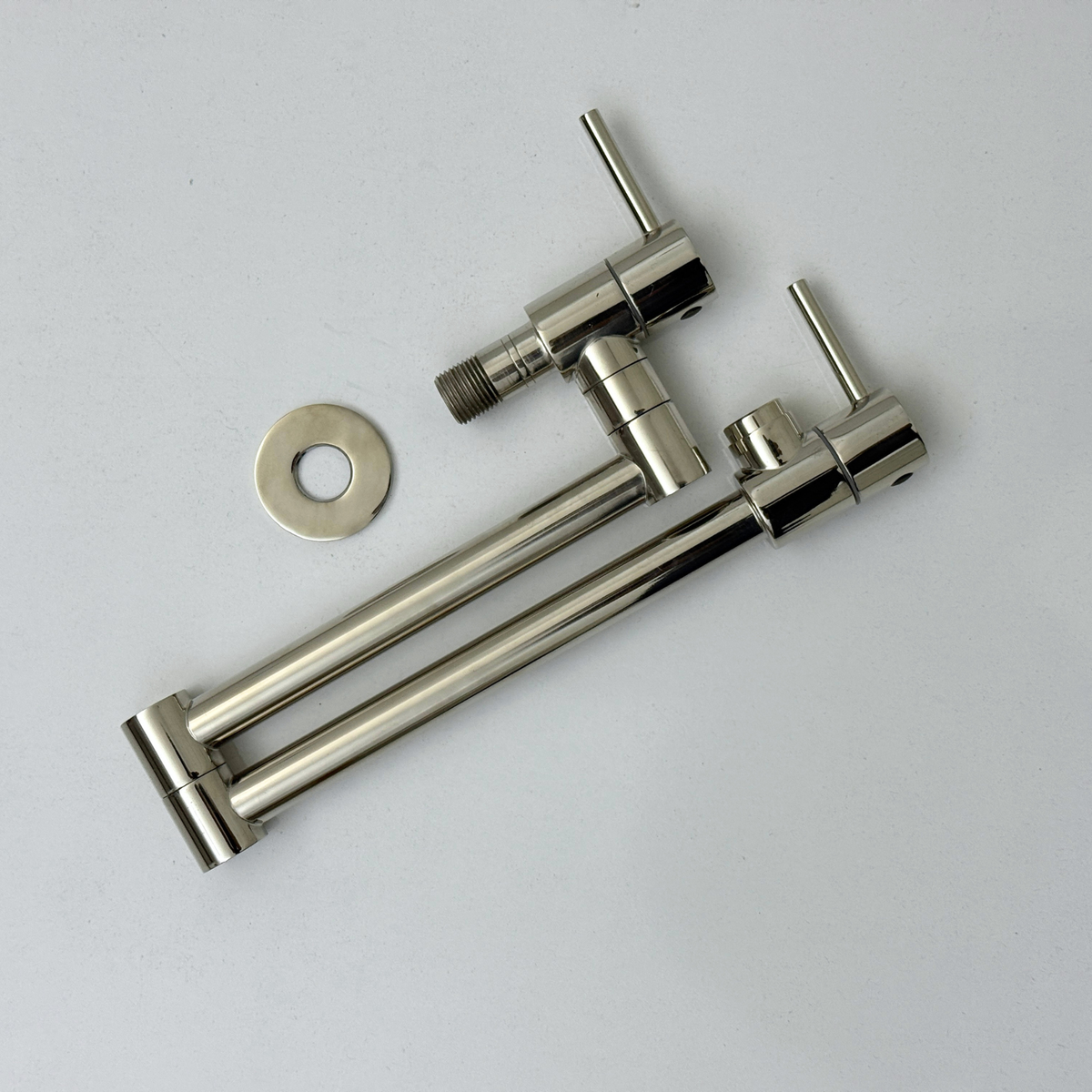 Polished Nickel Wall-Mount Pot Filler