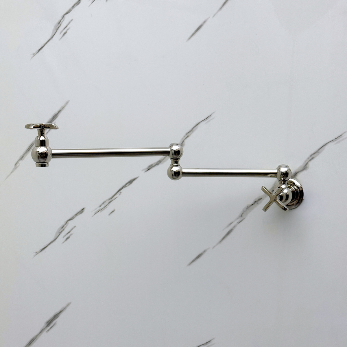Polished Nickel Pot Filler with Cross Handles