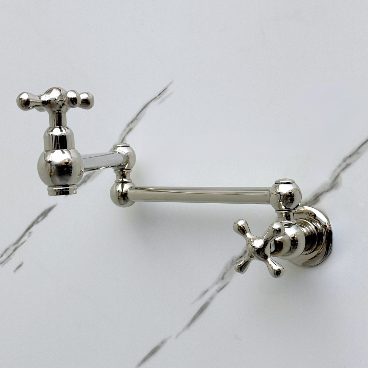 Polished Nickel Pot Filler with Cross Handles