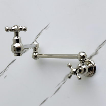 Polished Nickel Pot Filler with Cross Handles