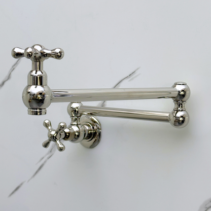 Polished Nickel Pot Filler with Cross Handles