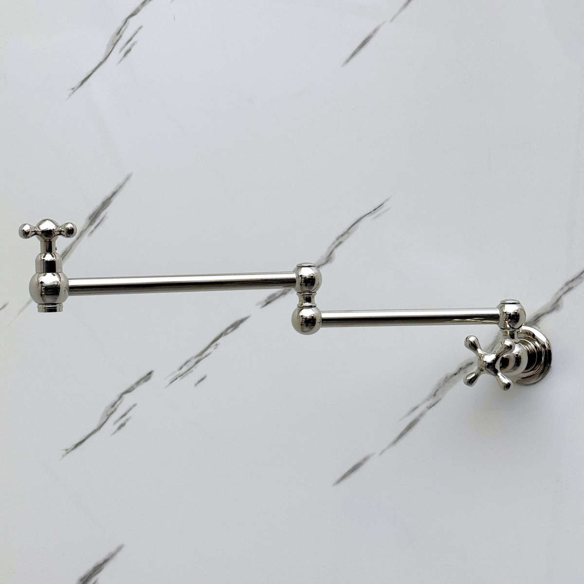 Polished Nickel Pot Filler with Cross Handles