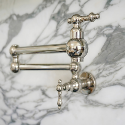 Polished Nickel Pot Filler with Lever Handles