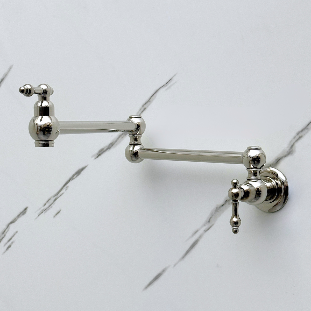 Polished Nickel Pot Filler with Lever Handles