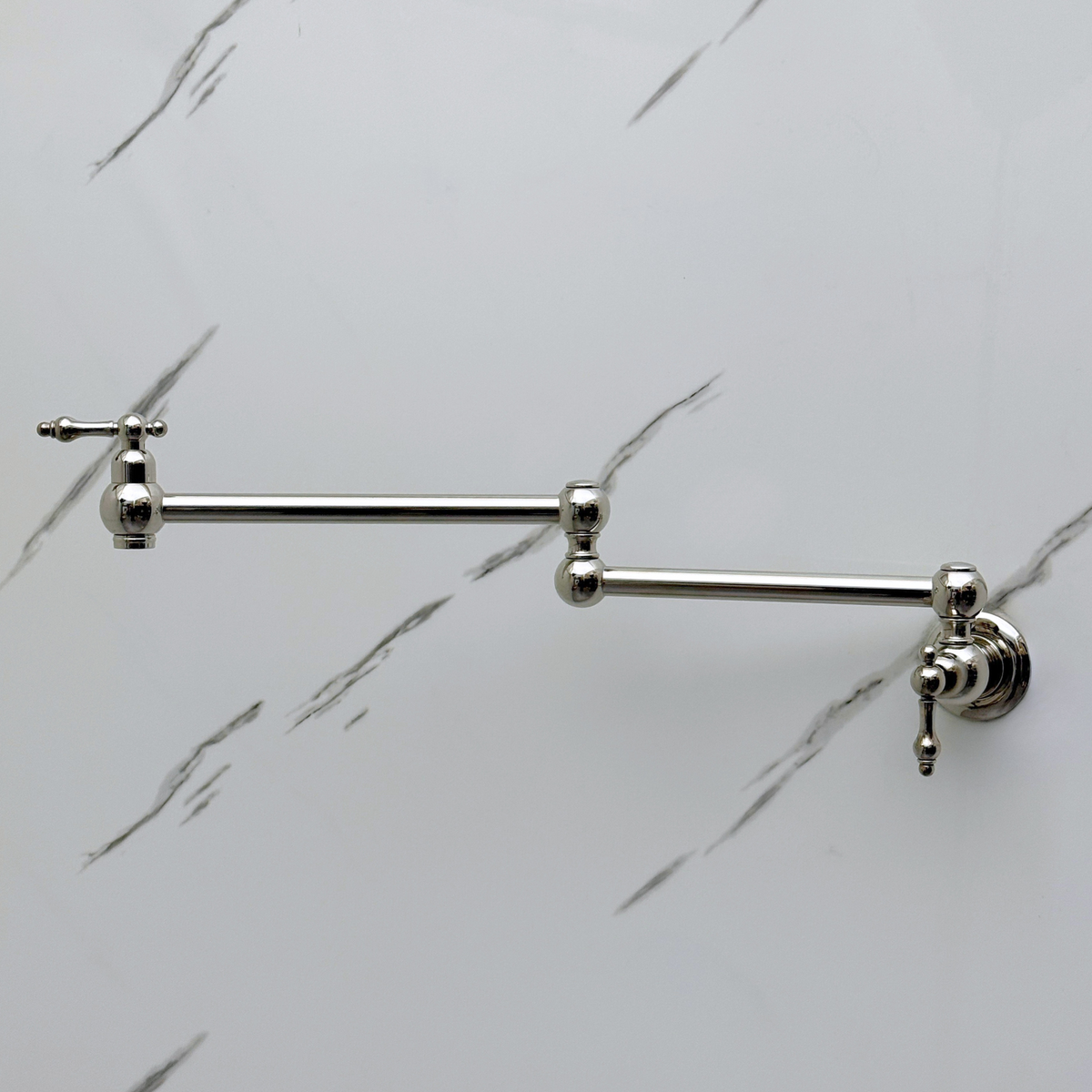 Polished Nickel Pot Filler with Lever Handles