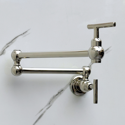 Polished Nickel Pot Filler with Lever Handles