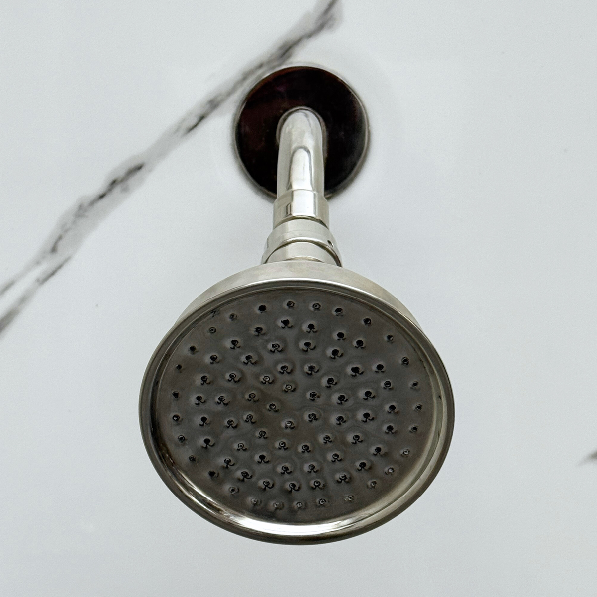 Polished Nickel Adjustable Round Rain Shower System with Handheld & Tub Filler — Short arm (PNCSS-021)