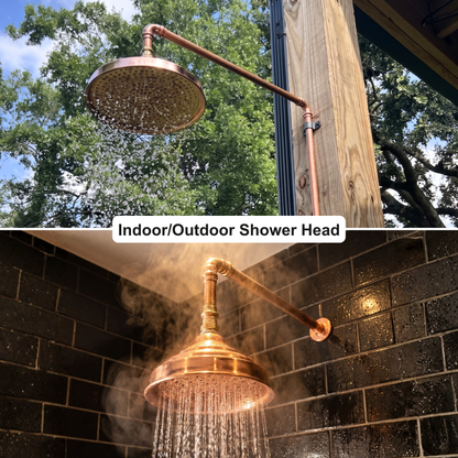 Aura Solid Copper Rain Shower Head – Unlacquered Living Finish