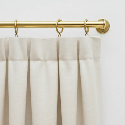 Solid Unlacquered Brass Curtain Rod – Wall Mount Window Hanging Bar with Rings
