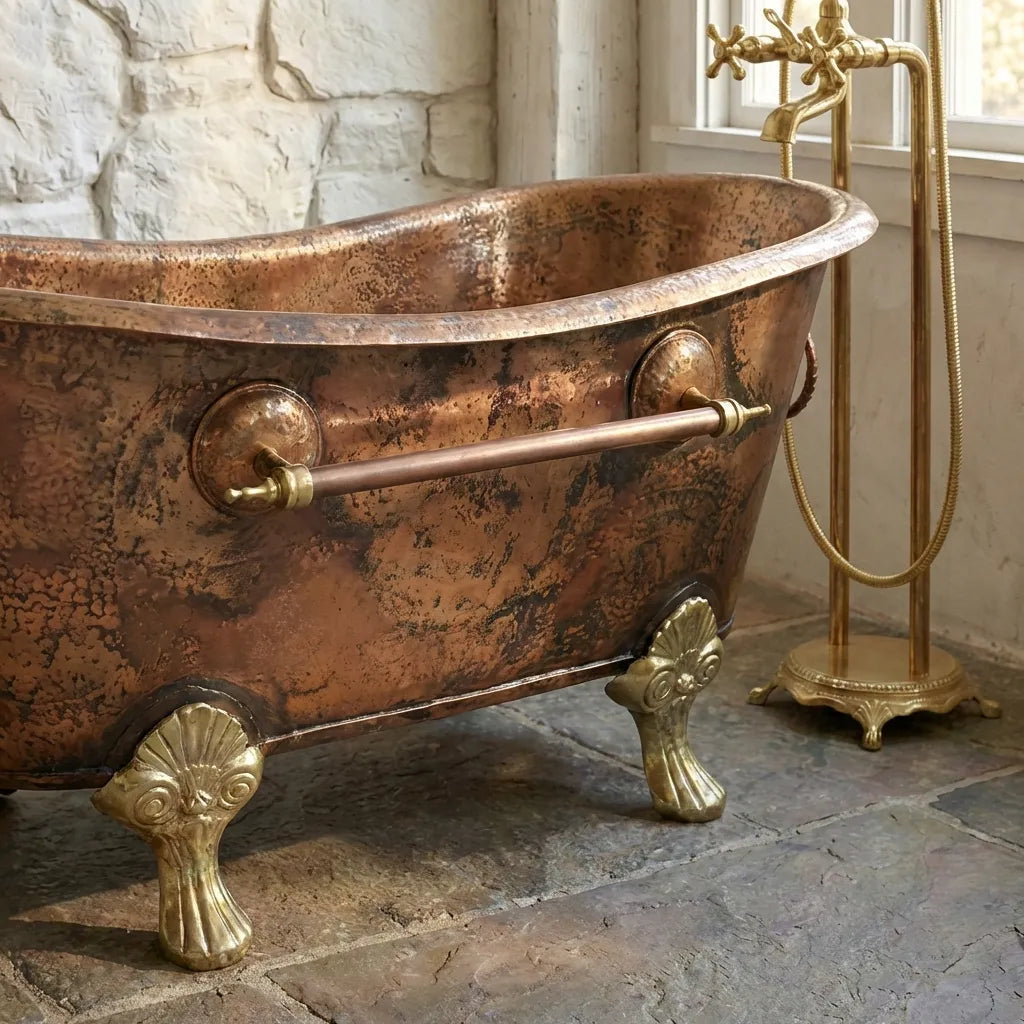 Antique Copper Clawfoot Bathtub – Vinatge Soaking Tub