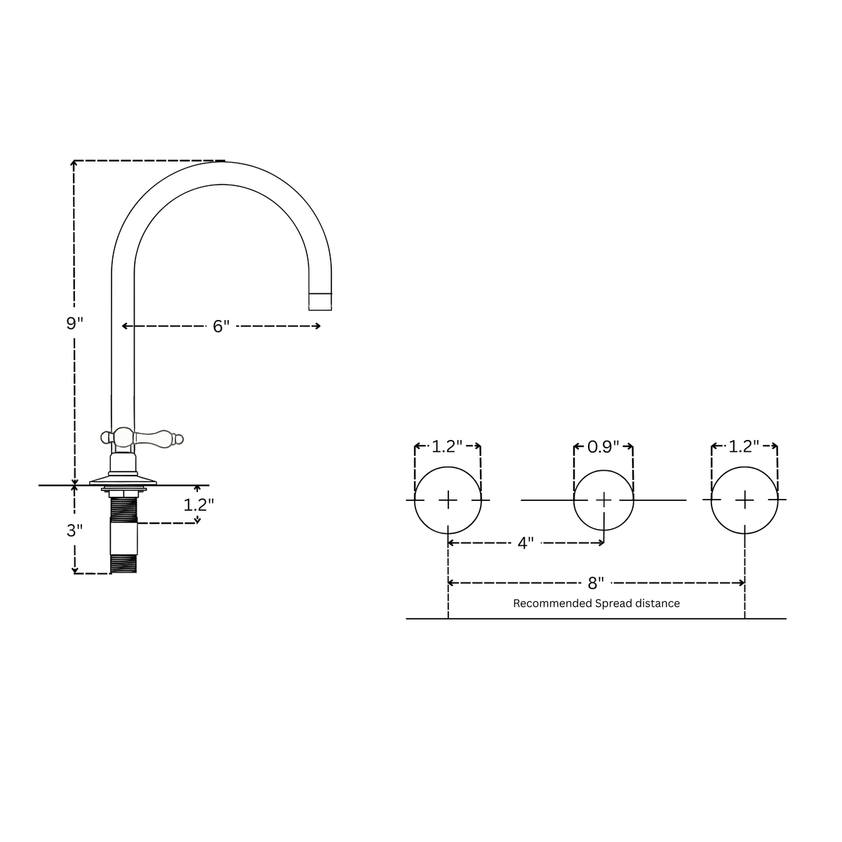 Unlacquered Brass High-Arc Widespread Bathroom Faucet with Lever Handles – Grand Arc
