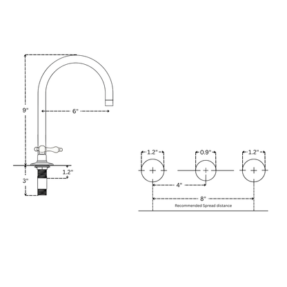 Unlacquered Brass High-Arc Widespread Bathroom Faucet with Lever Handles – Grand Arc