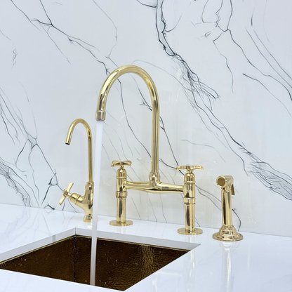 Unlacquered Brass Bridge Faucet - Brasska