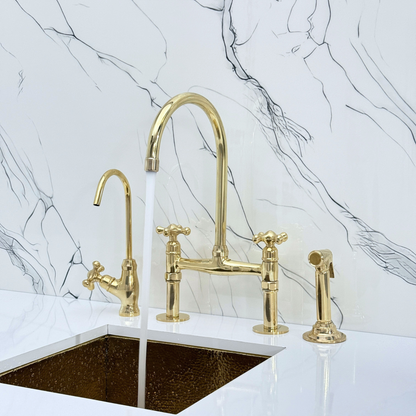 Unlacquered Brass Bridge Faucet - Brasska